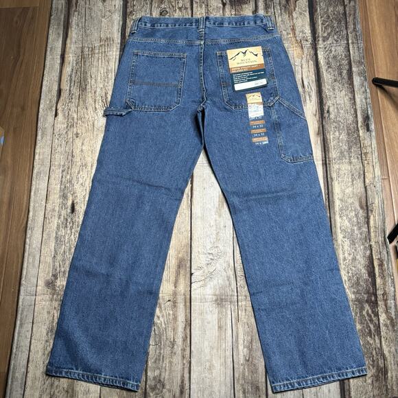 Blue Mountain Mens 34x32 Relaxed Fit Utility Denim Carpenter Pants NEW - Picture 6 of 7